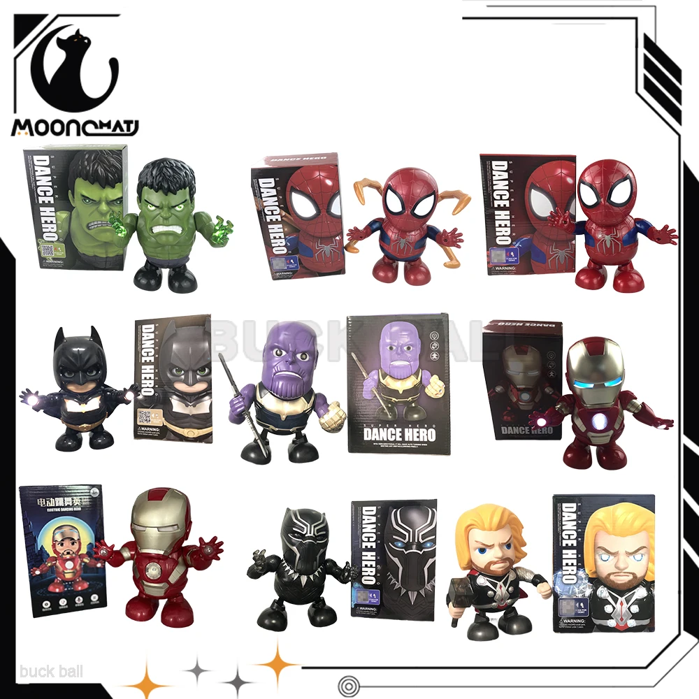 

19cm Iron Man Figures Sing Sound LED Spiderman Avengers Ironman Dance Super Heroes Robot Action Anime Figure Toys Children Gift