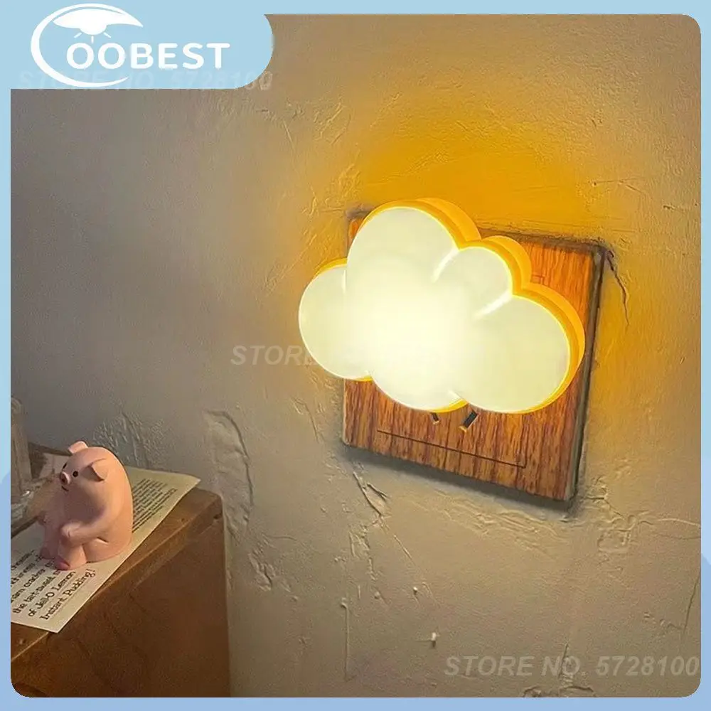 

Led Night Light 9x6cm Sleep Up Bedside Lamp Energy-saving Lighting Tools Night Lamp Cloud Bedroom Lamp Abs Plug-in