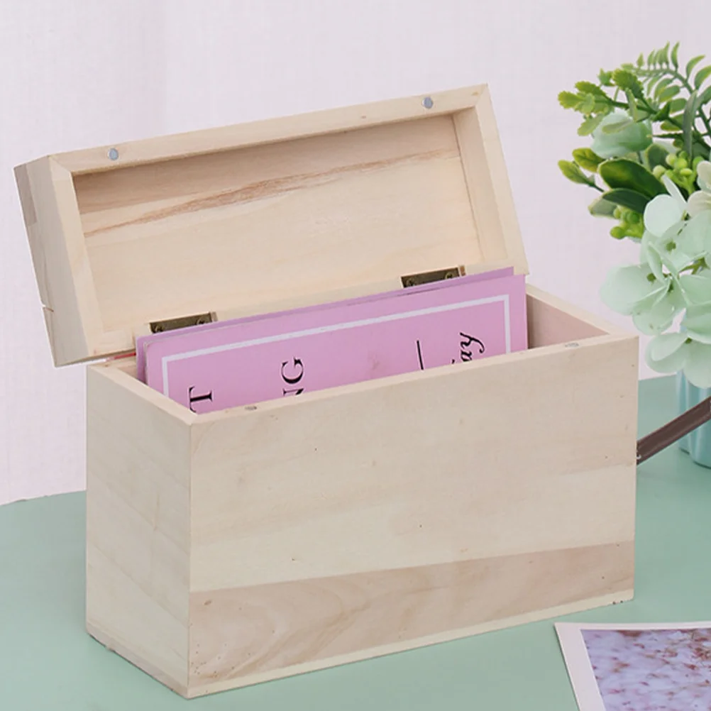 

Recipe Box Holder Storage Container Kitchen Wooden Cooking Wood Collection Diet Menu Organizer Case Note Notecards Treasure
