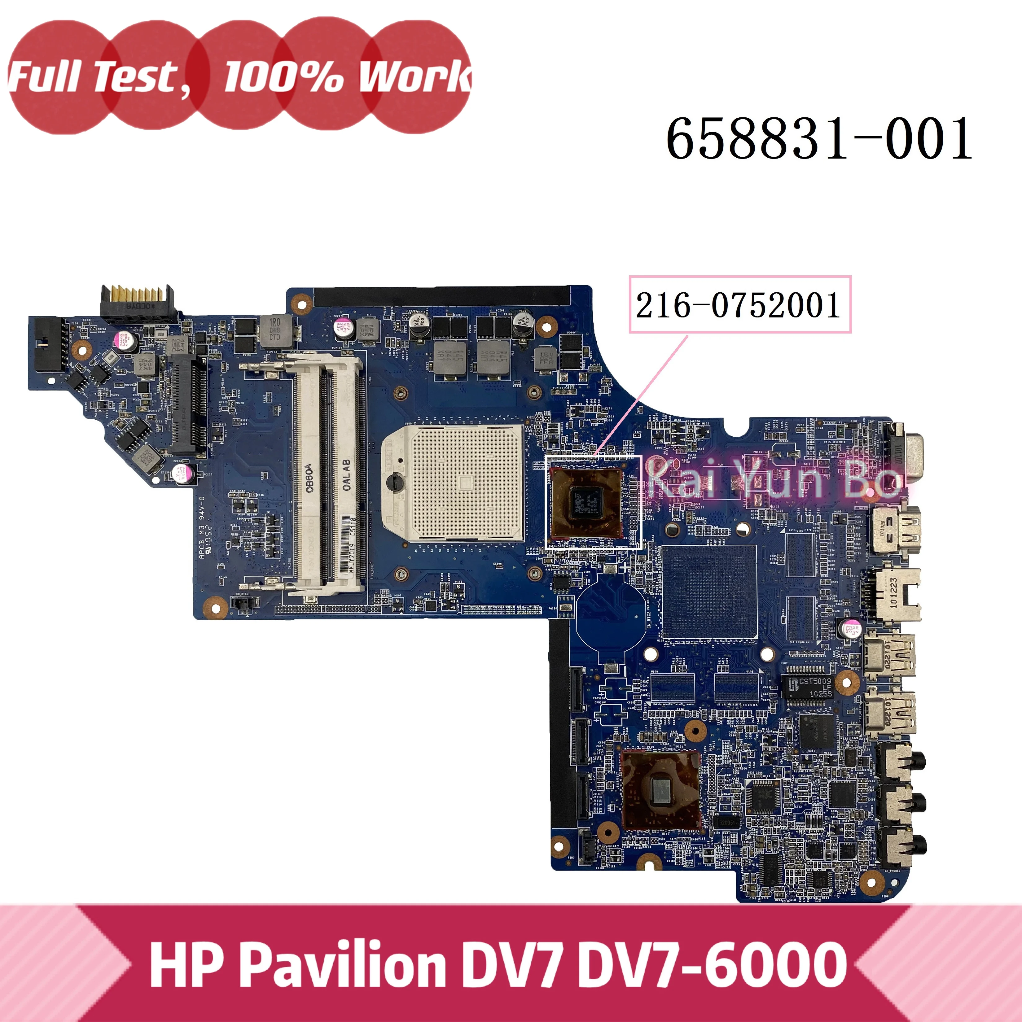 

For HP Pavilion DV7 DV7Z DV7-6000 DV7-6153NR DV7-6154NR Laptop Motherboard 658831-001 658831-501 DDR3 100% Tested Ok
