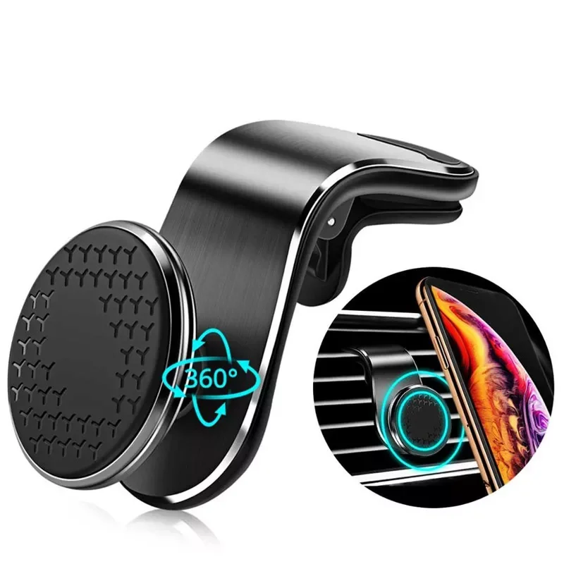 

360 Metal Magnetic Car Phone Holder Stand Magnet Mobile phone Stand For iPhone 8 11 XS Max redmi note 8 Mini Air Vent Clip Mount