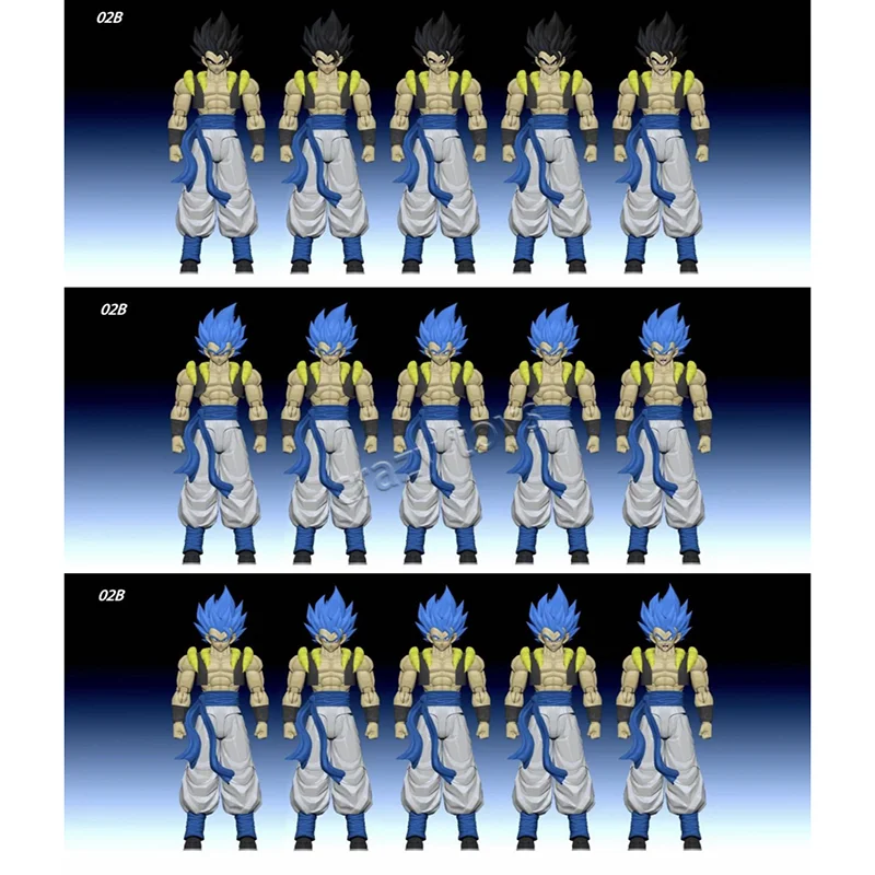 Фото В наличии: 02B 02A Dragon Ball Z SHF Супер Сайян Блю SSJ Вегета, Гогета, Сон Гоку — коллекционная аниме-фигурка, модель, игрушка №2