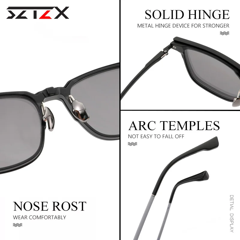 SZTZX 3 в 1 очки для близорукости с магнитной клипсой мужские поляризационные