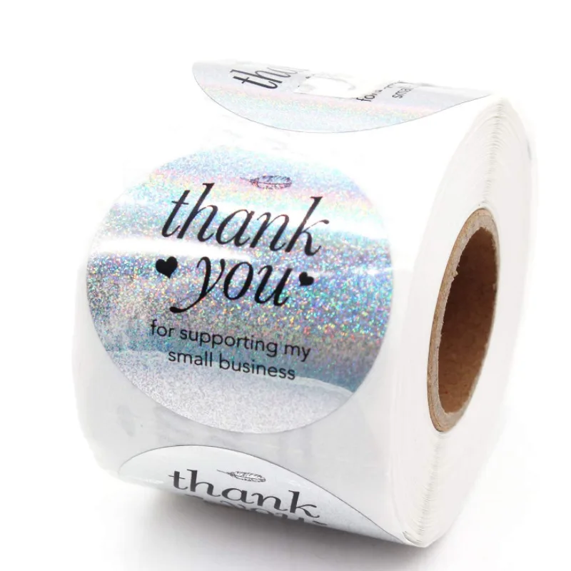 

Factory Price Round Personalized Thank You For Your Small Business Packaging Custom Christmas Gifts Sticker
