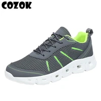 cozok summer breathable mesh sneakers men casual shoes fashion lightweight walking sport shoes comfortable lace up men trainers