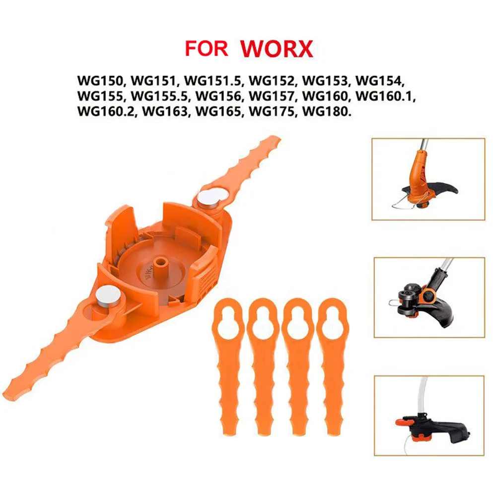 

Plastic 100Pcs Grass Trimmer Plastic Blade Blade Lawn Mower Replacement Fit For Worx WG150/WG151/WG151.5/WG152 Grass Trimmer