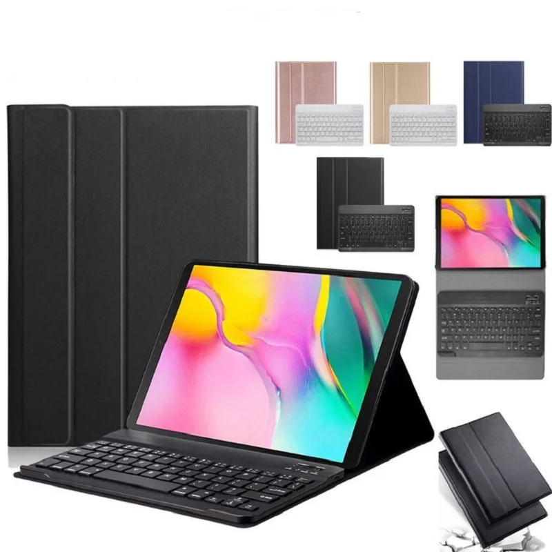 

Умная Bluetooth-совместимая клавиатура, чехол для планшета Samsung Tab A8 10,5, 2021 дюйма, с сенсорной панелью и подставкой, защитный чехол