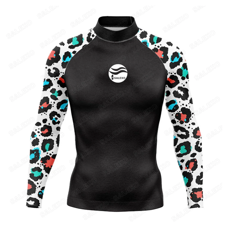 

Мужские костюмы для серфинга и дайвинга Salexo, купальники, футболка с длинным рукавом, плавательный костюм, топы, УФ, для плавания, плотная одежда для серфинга и спортзала