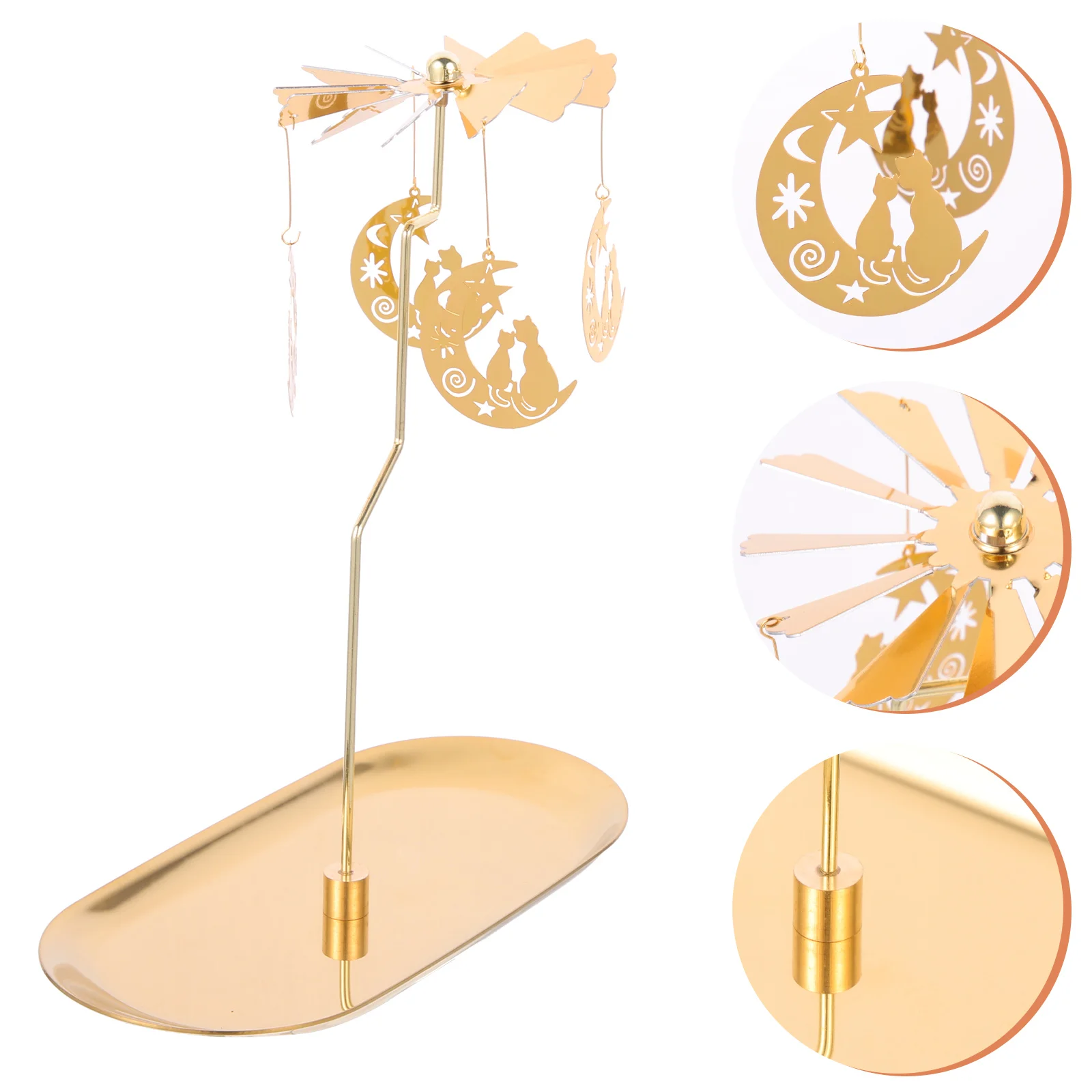 

Holder Candlestick Rotary Tray Christmas Tealight Candlesticks Table Rotating Light Stand Metal Tea Desktop Household Supplies