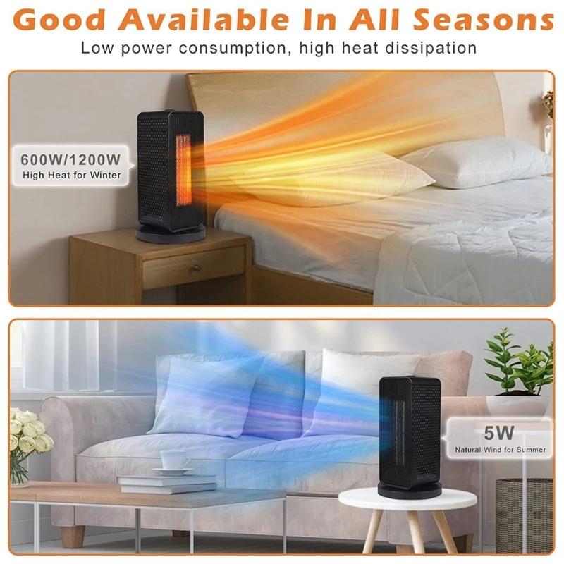 

M7DF PTC Heater Energy Saving for Living Room Office PTC Electric Heater Small Flame Retardant Thermostat Heater