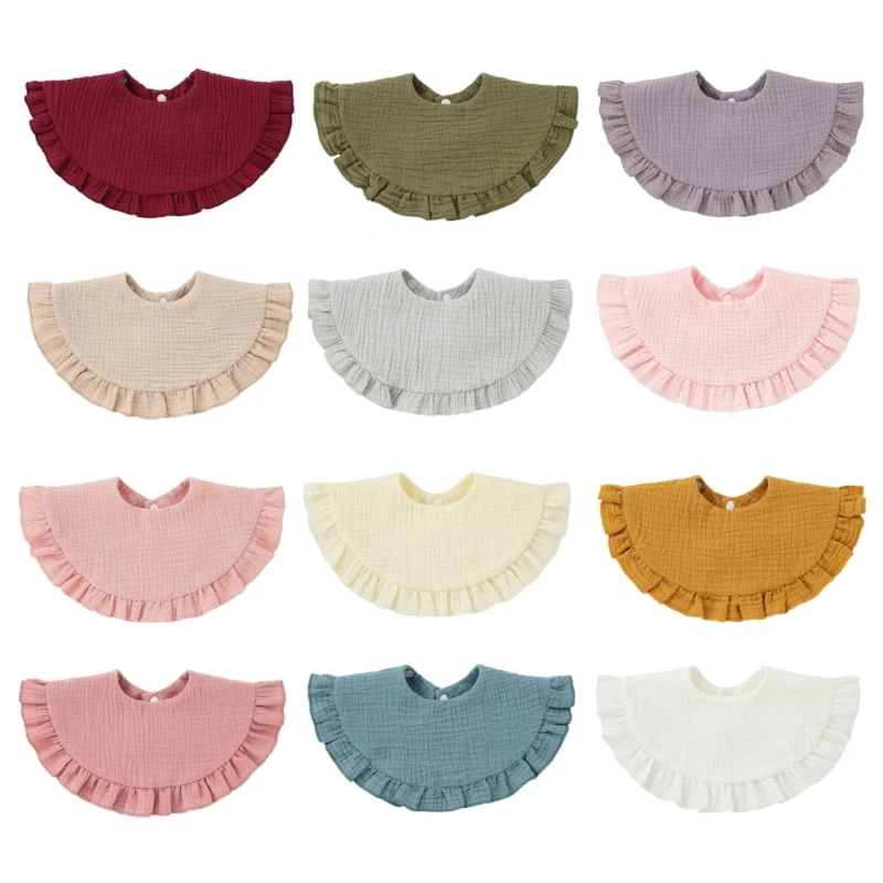 

Baby Bib for Boy Girl Breathable Cotton Drooling Bib Burp Cloth with 2-Stage Snap Button Infant Teething Feeding Bandana N1HB