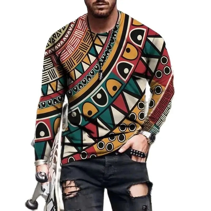 Мужской свободный уличный Топ Классический ретро-топ с круглым вырезом и