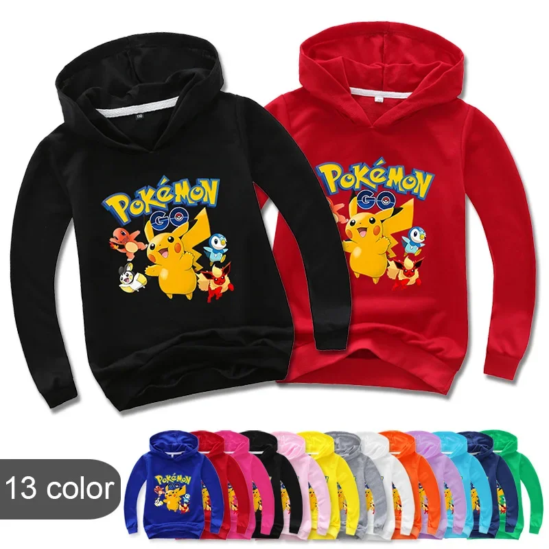 

Pikachu Peripheral Children's Clothing Trend Cartoon Animation Printing Boys and Girls Sweater Hoodie with Parent-child Models