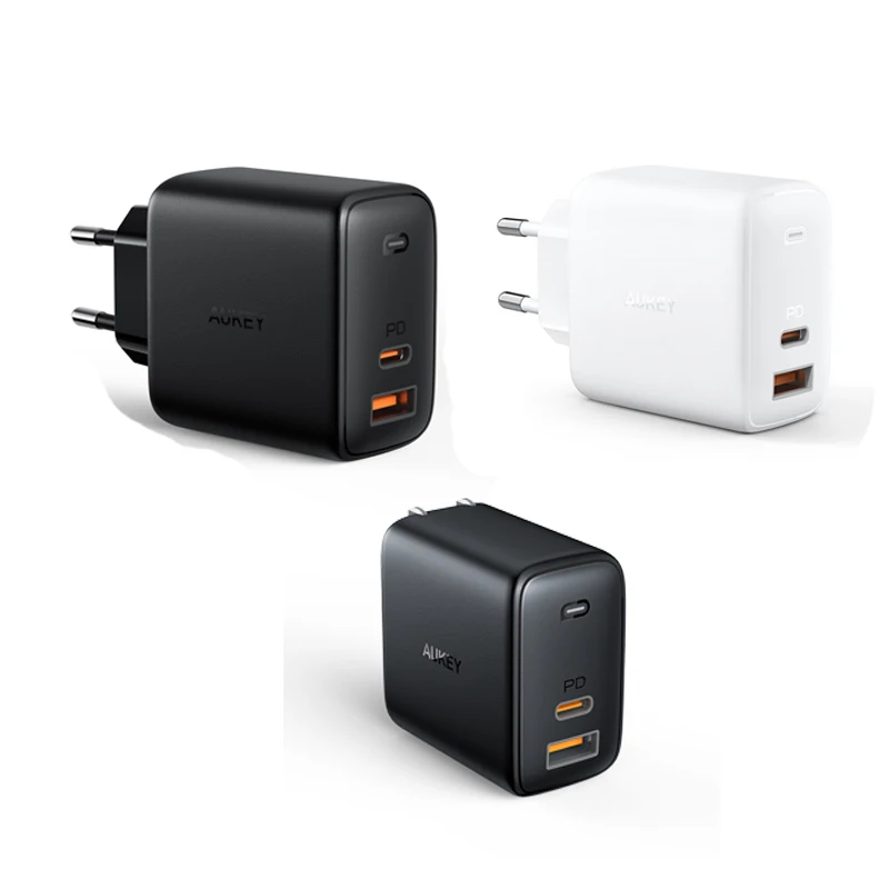 

AUKEY Original PA-B3 65W Fast Wall Chargering US EU Plug Phone Chargers with PD3.0 Power Delivery USB Charging Station