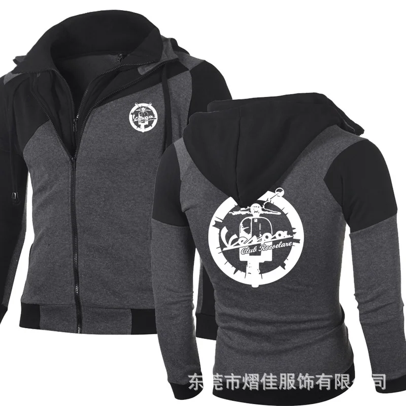 

2021 New VESPA fashion Men's Fashion Outwear Jacket Slim Fit Zipper Hooded High Quality Harajuku Casual Hoody sweatshirts