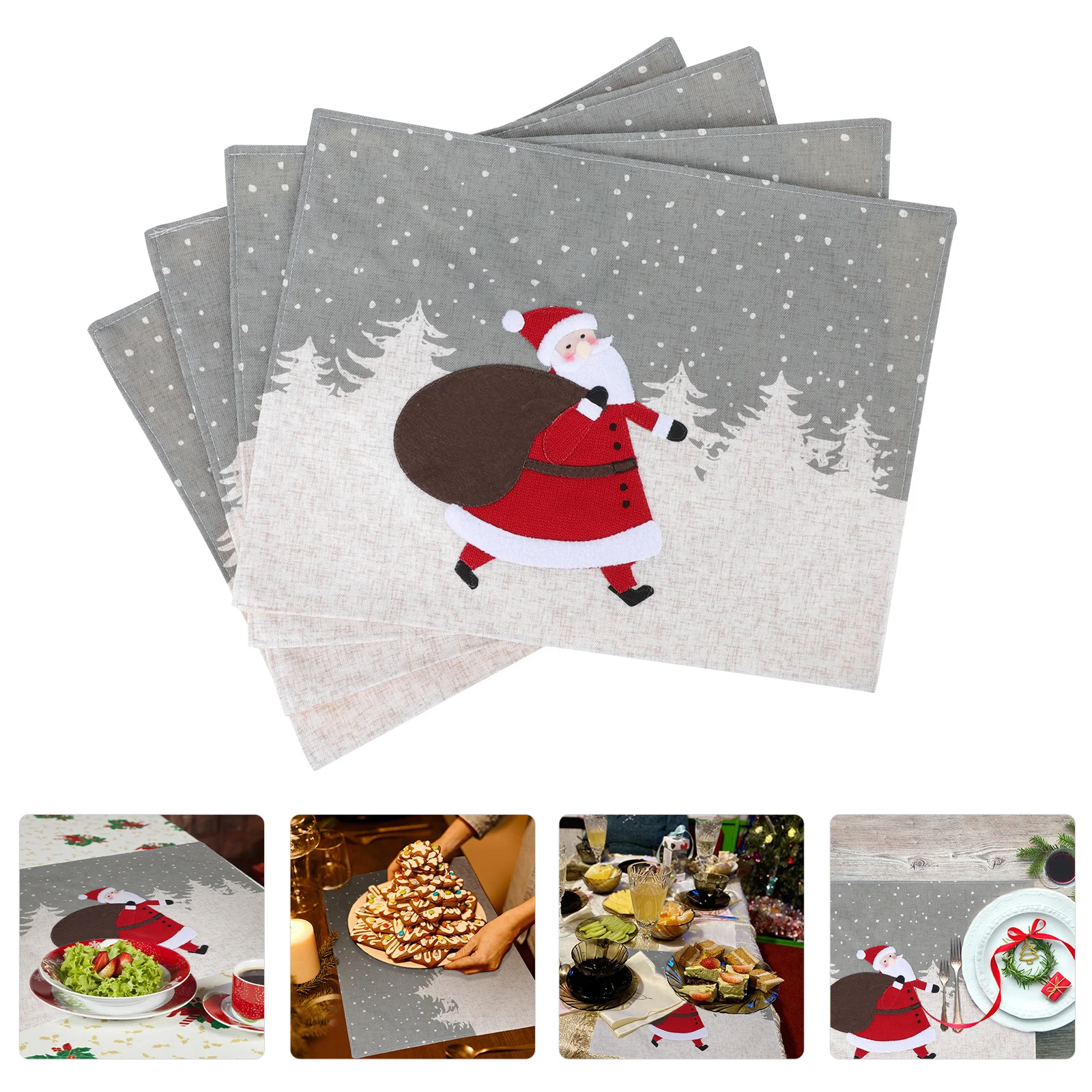 

Table Christmas Mat Pad Placemat Tableware Matshousehold Placemats Lovely Cutlery Holder Festival Dinner Fork Andholiday Festive