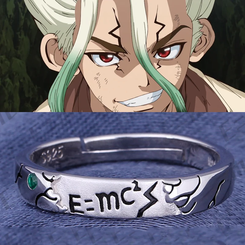 

Anime Dr.Stone Ring Stone Era Thousand Air Ring Ishigami Senkuu Unisex Adjustable Opening Rings Jewelry Props Accessories Gifts