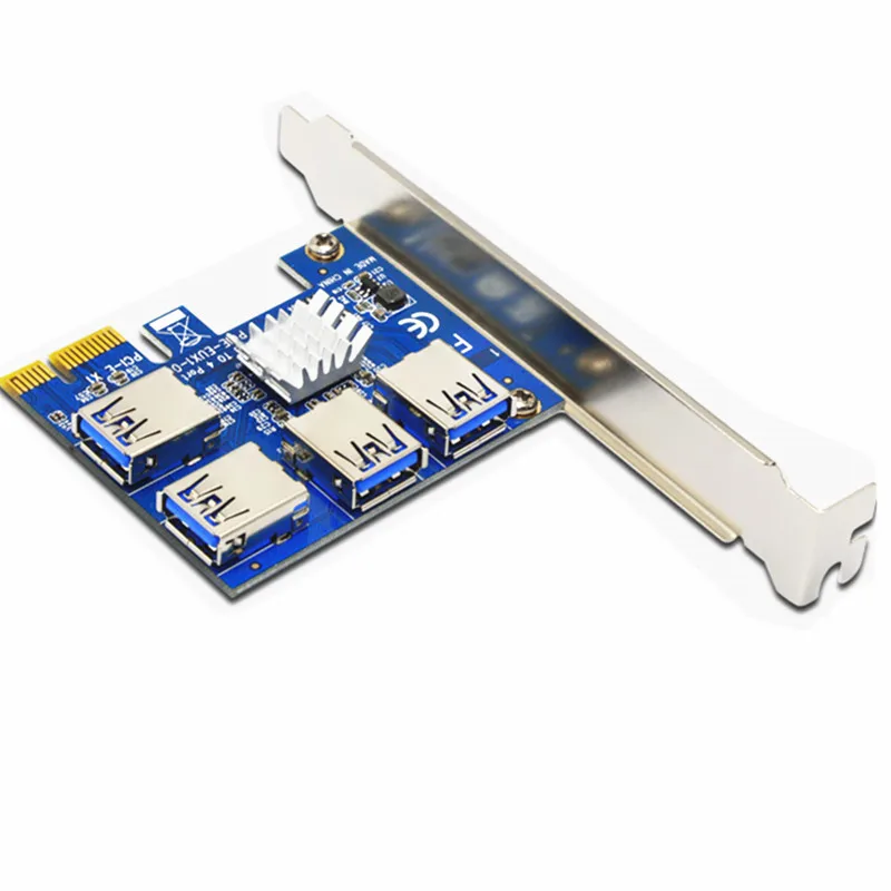 Переходник PCI-E на USB Riser Card с 1 4 порта USB3.0 адаптер PCIe X1 3 0 карта майнинга | Компьютеры