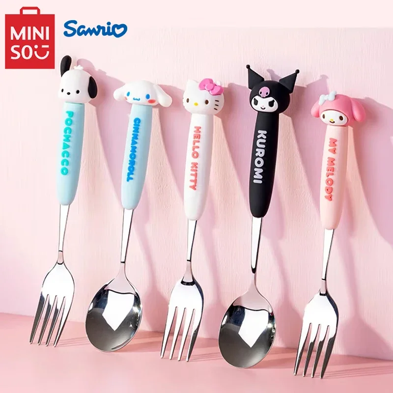 MINISO Senrio Kuromi набор ложек и вилок из 2 предметов милая ложка нержавеющей стали с