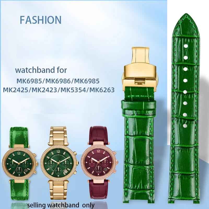 

Модные наручные часы с зубчатым ремешком из кожи для часов Michael kors MK6985 / 6986 MK2425 / 2433 женский браслет wrlex для мужчин и женщин