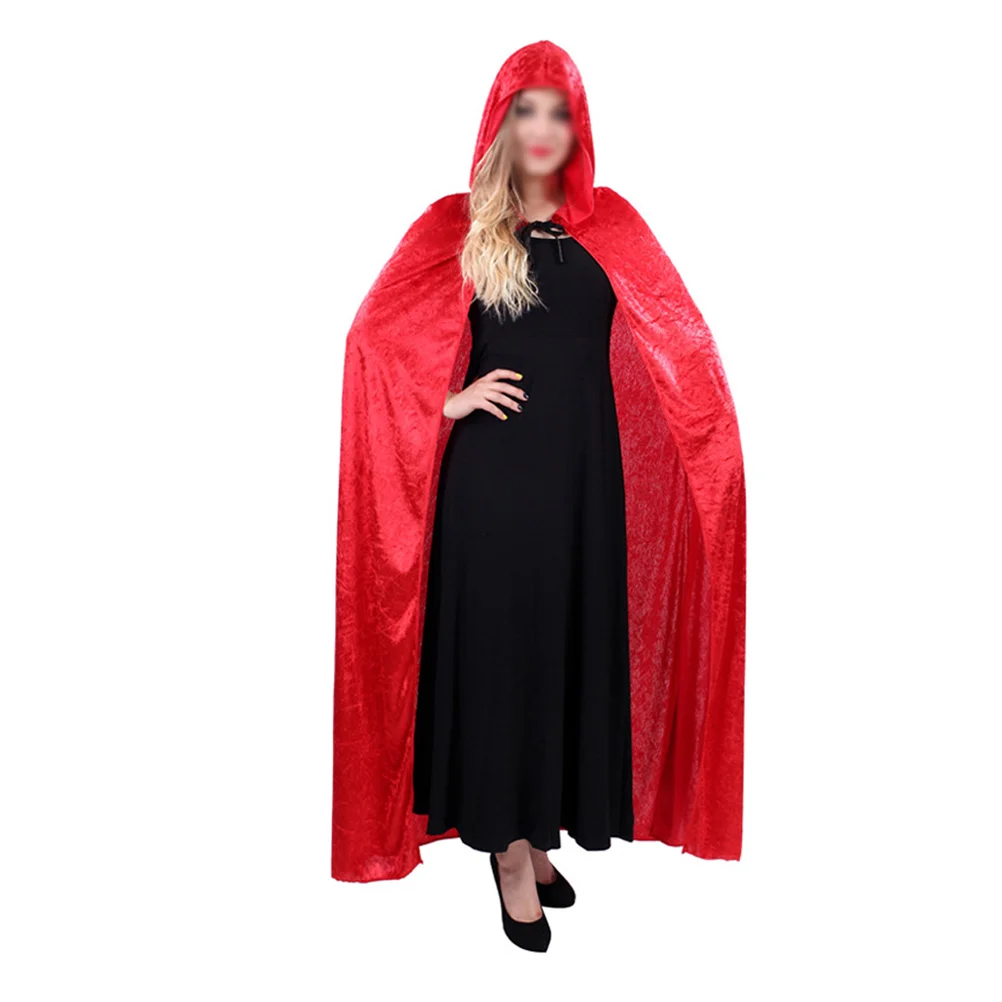 

Witch Cloak Wizard Hooded Robe Costume for Party ( Red )