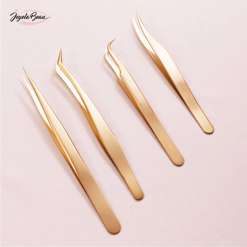 

JB Lash Tweezers Set False Eyelash Extension Clip Pliers Eyebrow Tweezers for Hair Nail Art Soldering Lash Tongs Makeup Tools