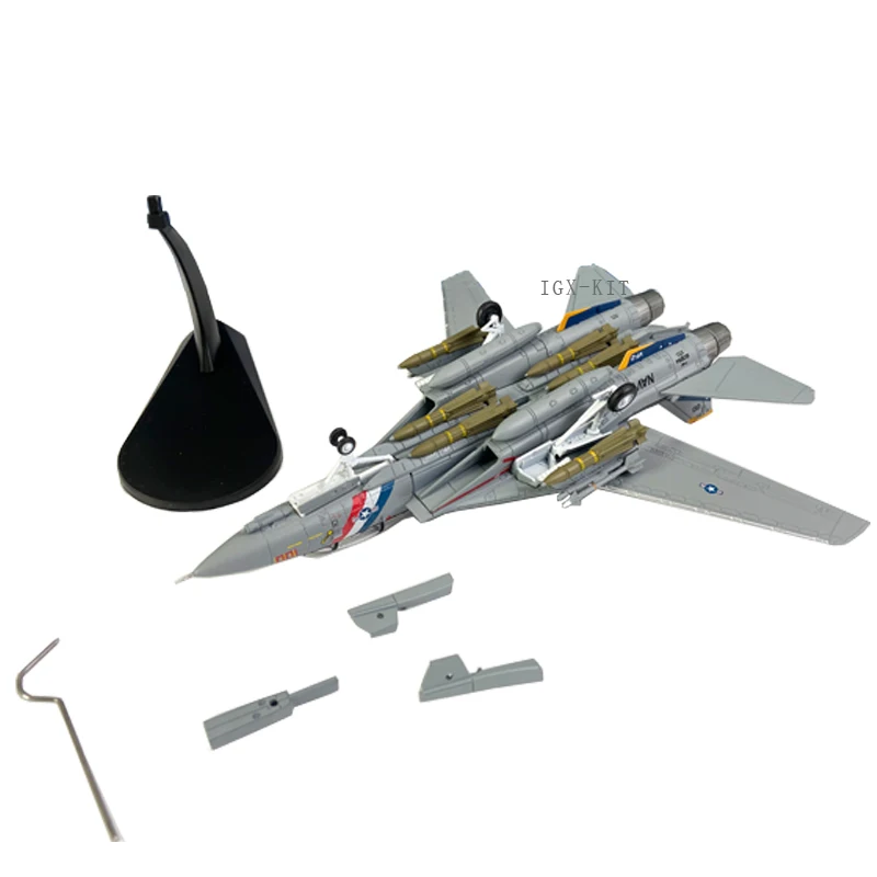 Фото Масштабная модель военного самолета F-14D Tomcat (F-14 Bounty Hunter) США, 1:100, готовая коллекционная модель из литого металла, украшение №4