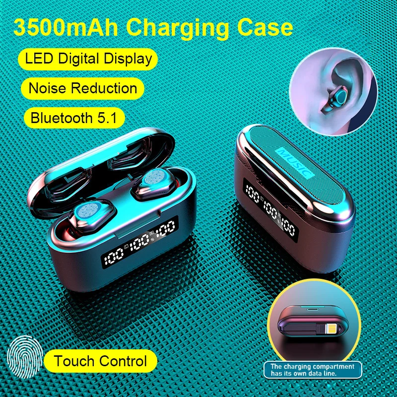 

TWS-стереонаушники G40 с шумоподавлением и микрофоном, Bluetooth 5,1, 3500 мАч