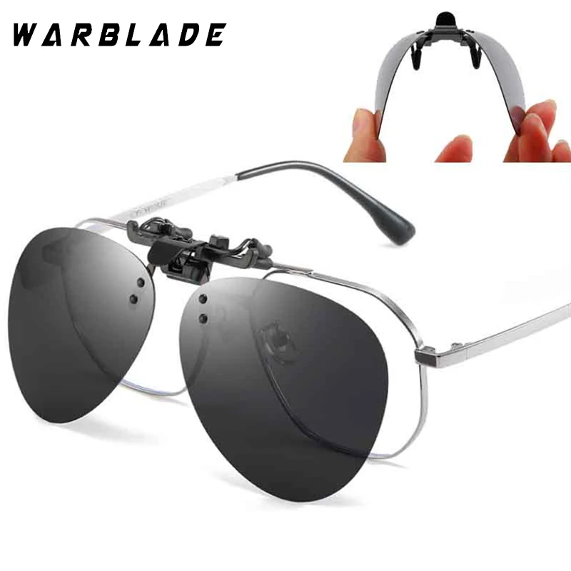 

Поляризованные фотохромные линзы-авиаторы WarBLade 2023, очки ночного видения для вождения, линзы с клипсой UV400, антибликовые