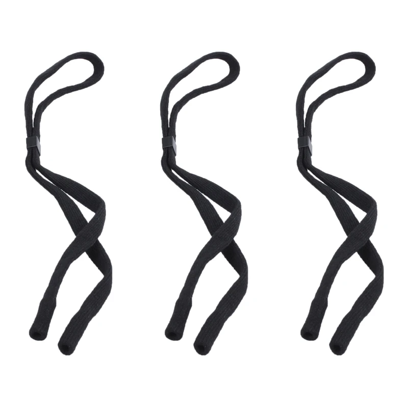 

3X Sport Sunglass Neck Strap Eyeglass Cord Lanyard Holder Black