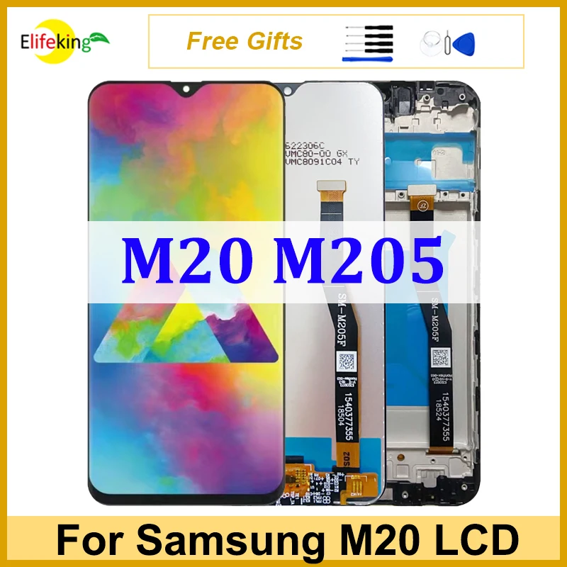 ЖК-дисплей 6,3 'для Samsung Galaxy M20 M205F M205G M205G/DS, сенсорный экран с дигитайзером в сборе, замена, ремонт, оригинал