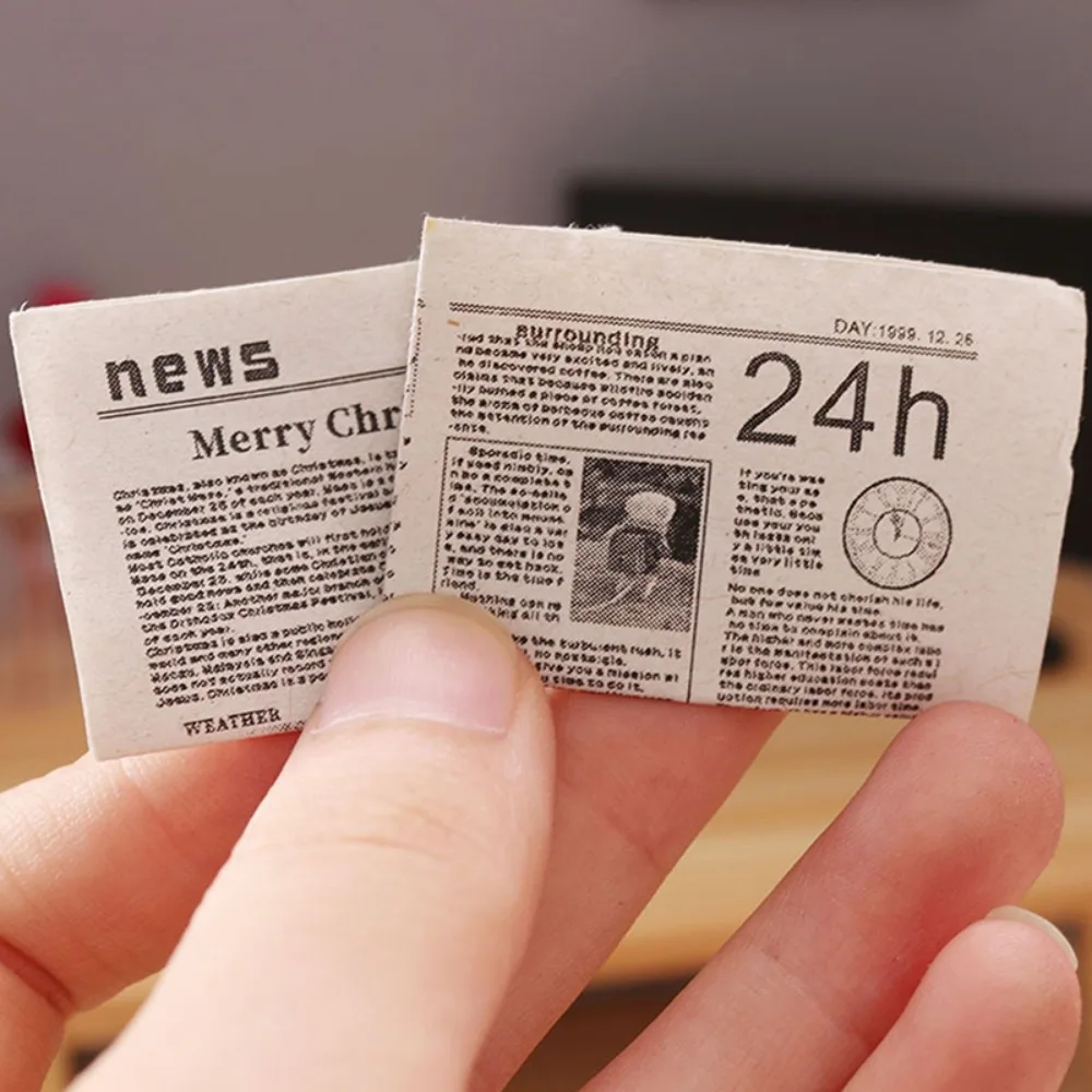 

Accessories Simulation Books Magazines Simulation Furniture Toy Newspaper Model Retro Newspaper Set Dollhouse