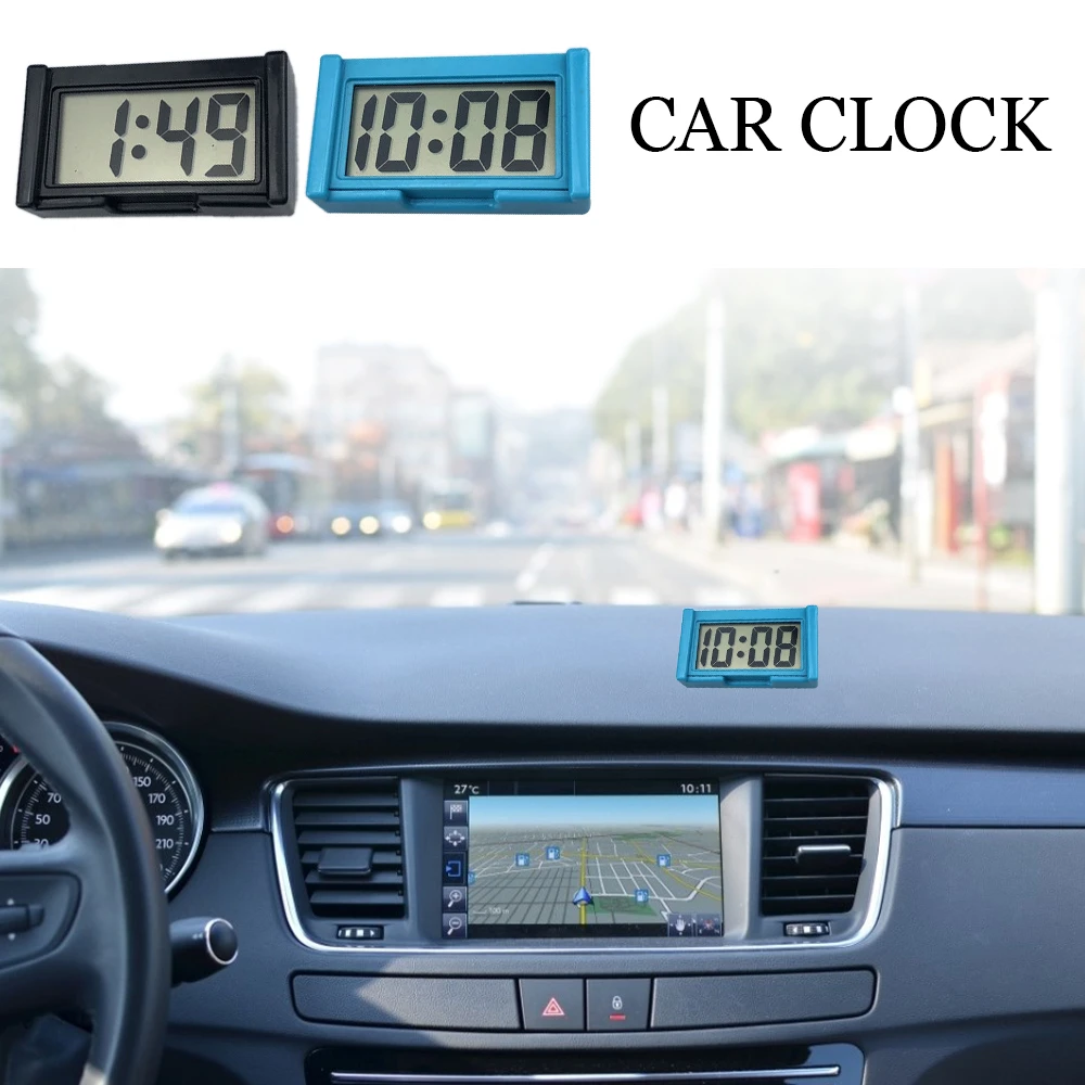 

Mini Exqusite Car Clock Auto Car Truck Dashboard Time Convenient Durable Self-Adhesive Bracket Vehicle Electronic Digital Clock