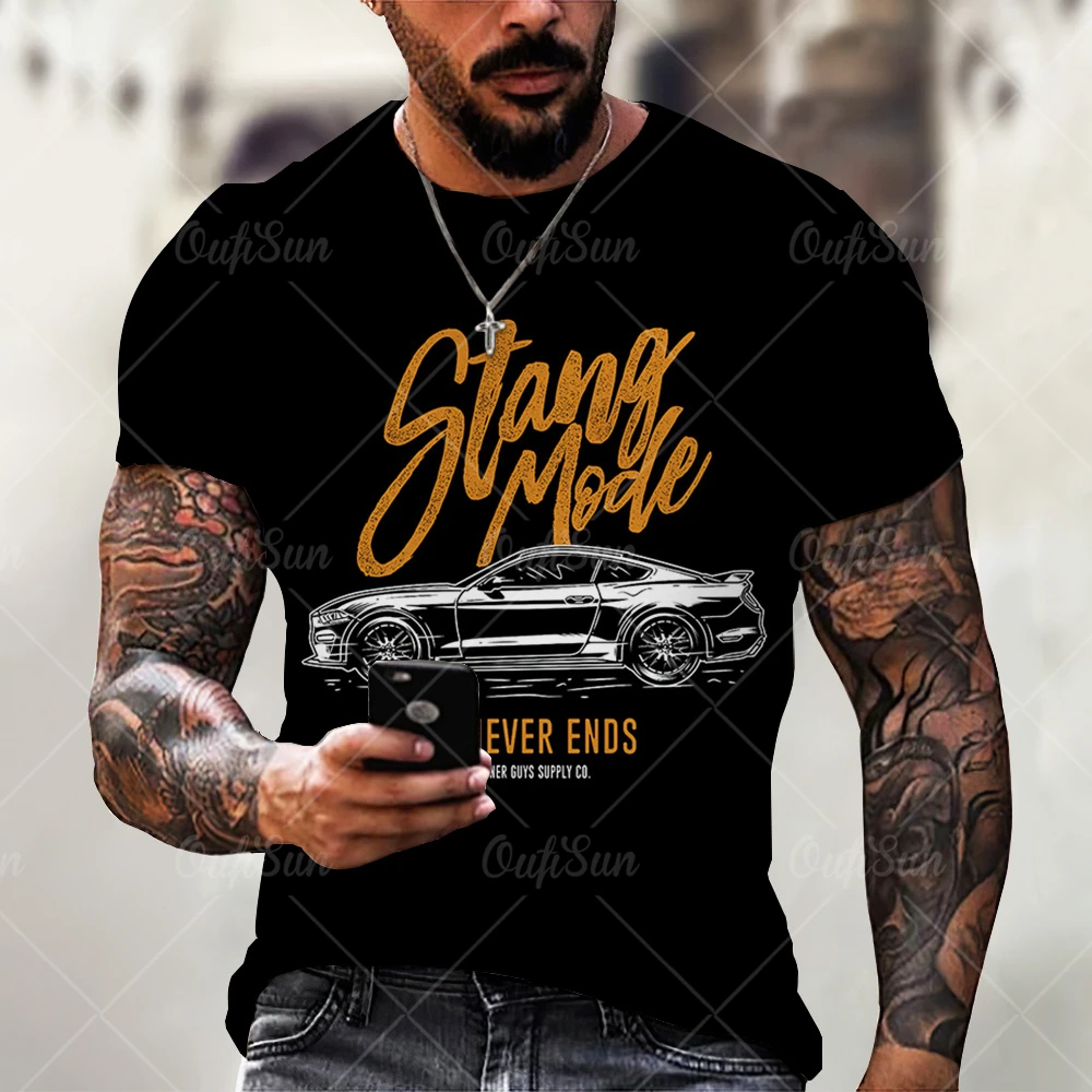 Men's 3D Printed T-Shirt, Racing T-Shirt, Summer Casual Short Sleeve T-Shirt, Street Hip-Hop Fashion T-Shirt, 2022