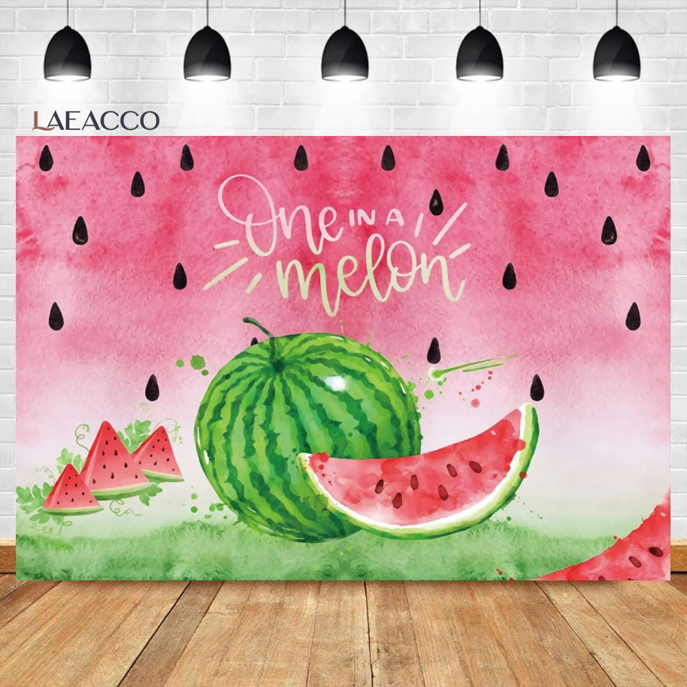 

Laeacco Summer Fruit Watermelon One in a Melon Photography Pink Melon Backdrop Girl Birthday Baby Shower Portrait Backgrounds