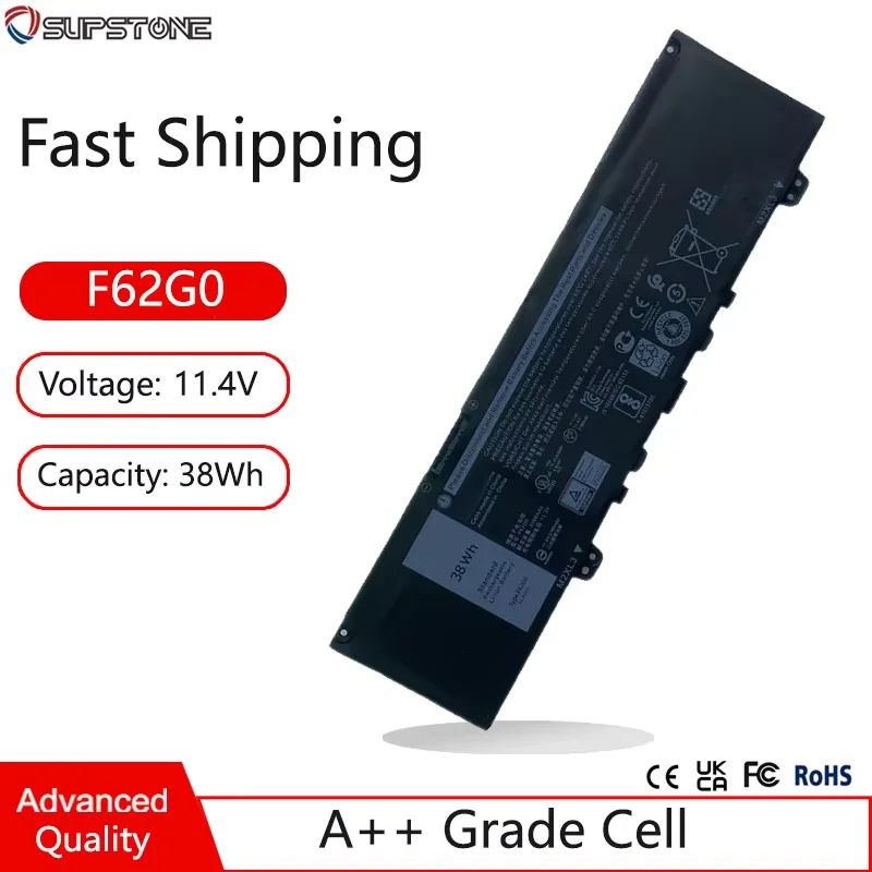 Фото Новый аккумулятор для ноутбука F62G0 RPJC3 39DY5 для Dell Inspiron 13 7370 7373 7380 7386 5370, для Vostro 5370 P83G P87G P91G F62GO 13MF №1
