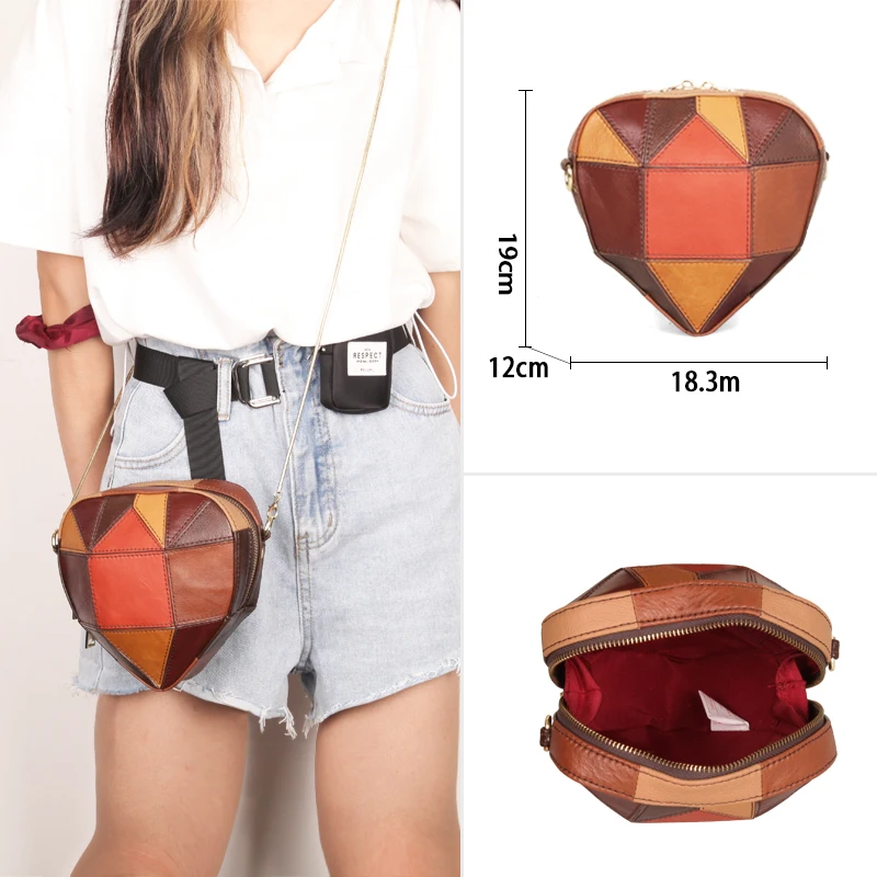 Сумка на цепочке с сердечками Love Женская Модный милый мессенджер через плечо из