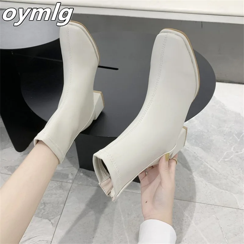 Thin and thin boots women's 2022 autumn new medium thick heel autumn and winter women's shoes boots high-heeled ankle boots