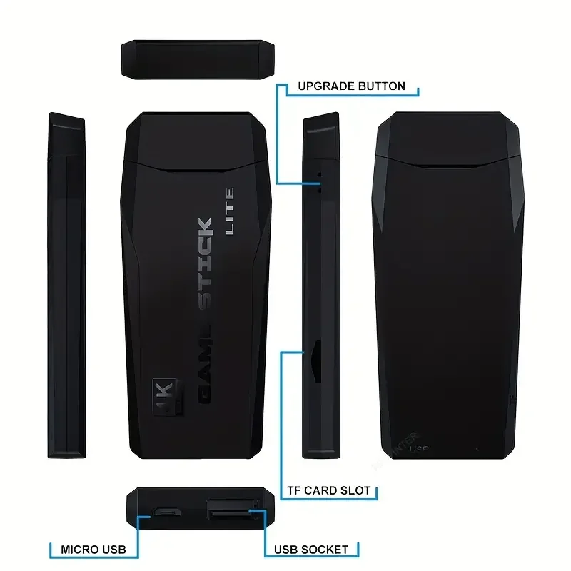 M8 Game Stick 4K Linux OS TV Игровая консоль Встроенные 20000+ игр 2 4G Двойная беспроводная ручка