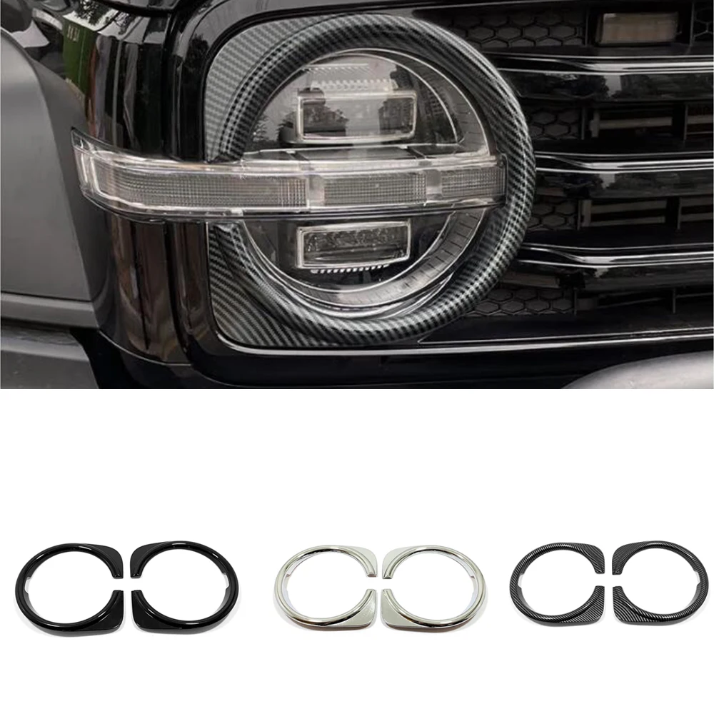 

For GWM Great Wall WEY Tank 300 2021 2022 2023 ABS Carbon Chrome Black Car Front Light Head Lamp Headlamps Frame Accessories