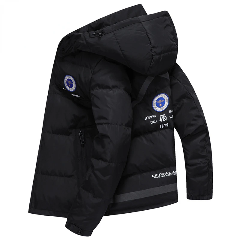 High Quality Down Jacket Men's Hooded Autumn and Winter White Duck Down Men's Middle-aged and Young Down Jacket Warm Jacket