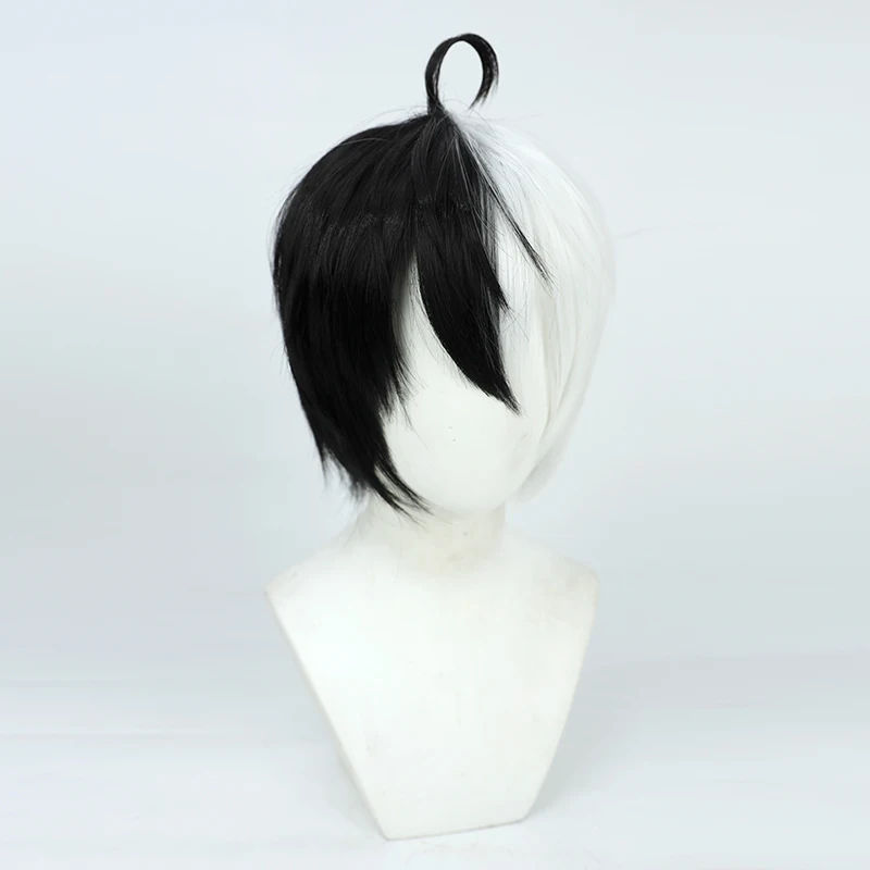 Парик для косплея Kamito Hololive YouTuber белый черный смешанные короткие синтетические