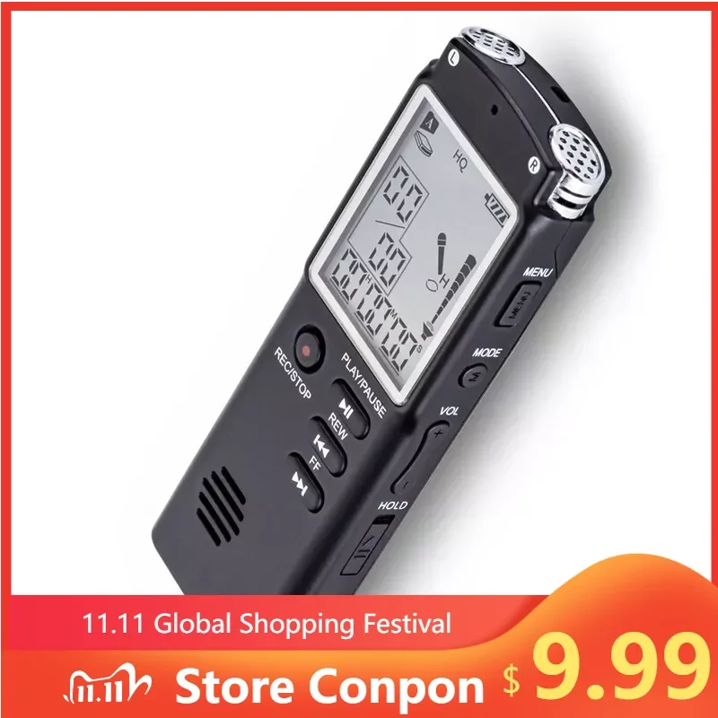 

Высококачественный цифровой аудио-диктофон 8 ГБ/16 ГБ/32 ГБ, диктофон с блокировкой ключа, телефонная запись, дисплей в реальном времени с MP3-пл...