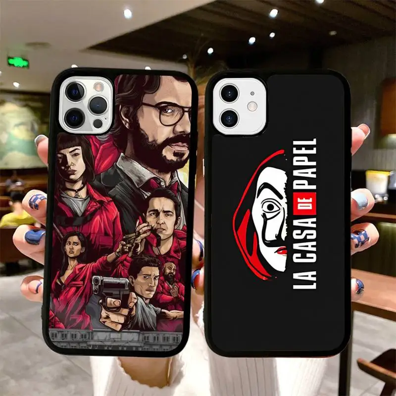 

Spain TV La Casa De Papel Phone Case Silicone PC+TPU Case for iPhone 11 12 13 Pro Max 8 7 6 Plus X SE XR Hard Fundas