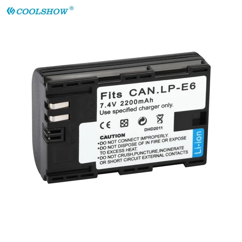 Аккумулятор 2200 мАч LP E6 LP-E6 для Canon EOS 6D 7D 80D 5DS R 5D Mark II III Аккумуляторы камеры