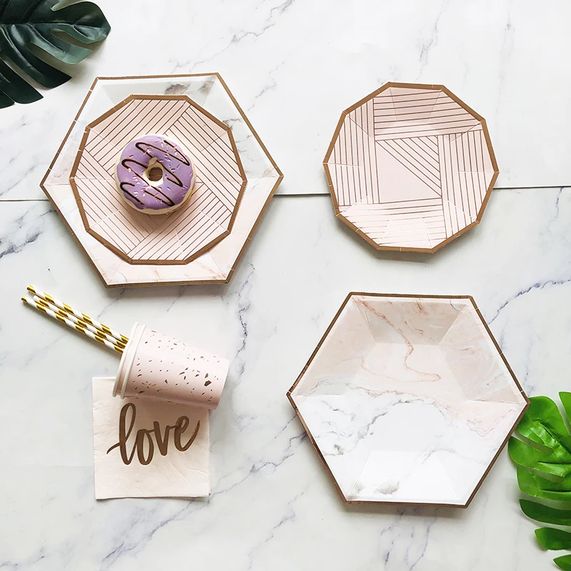 

Gold Marble Series Disposable Tableware Paper Plates Cups Napkins Balloon Baby Shower Kids Birthday Decor Wedding Party Supplies