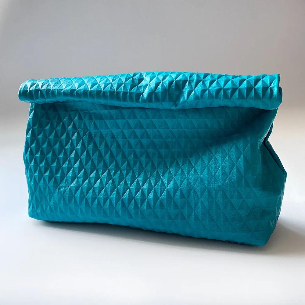 Rolled Edges Women Genuine Leather Colorful Checked Clutch Bag For Women 2023 Luxury Designer Brand Bags