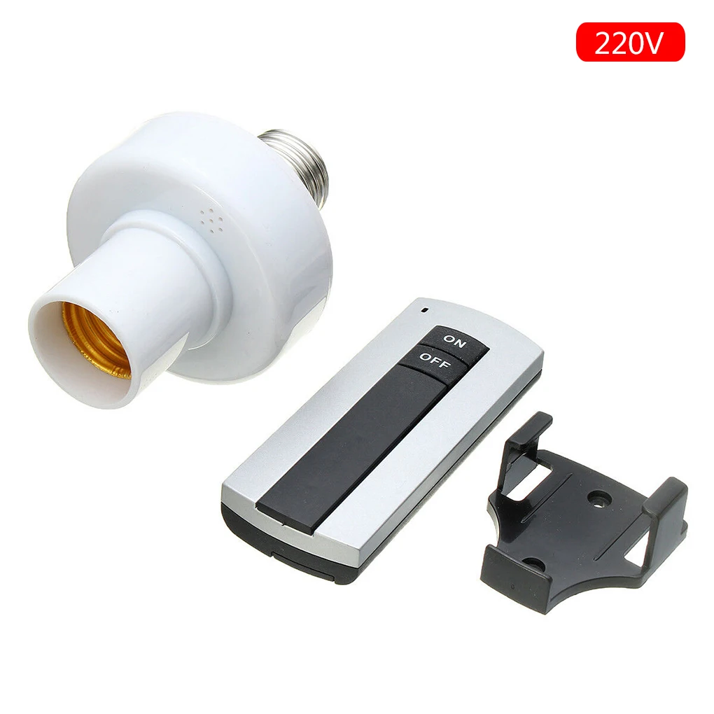 

E27 Screw Wireless Remote Control Lighting Bulb Holder Screw Light Cap Socket Switch Kit 110V
