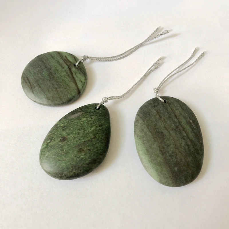 

Wholesale 2pcs Green Jasper Gemstone Bead Pendant 35mm +