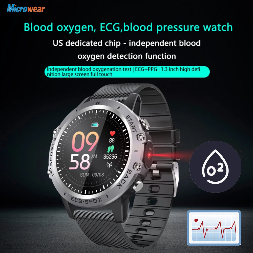 

2022 New 1.3" Men ECG+PPG Smart Watch Sports Fitness Tracker Blood Oxygen Monitoring IP68 Waterproof Women Healthy Smartwatch